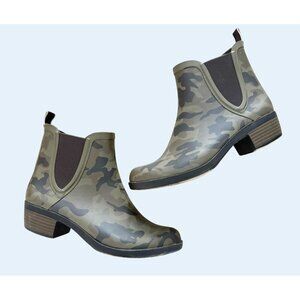 LUCKY BRAND Camouflage Chelsea Ankle Rain Waterproof Boots Sz 6